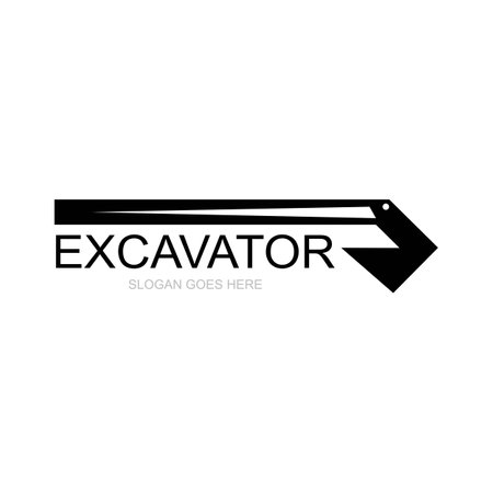 Excavator icon logo free vector designのイラスト素材