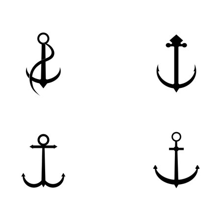 Anchor icon logo vector designのイラスト素材