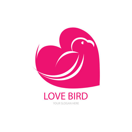 Love bird illustration icon logo vector designのイラスト素材