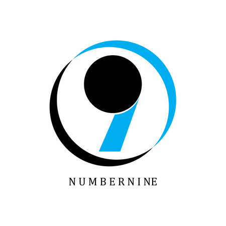 Number nine, nine icon logo vector designのイラスト素材