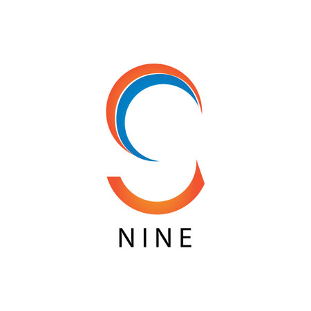Number nine, nine icon logo vector design