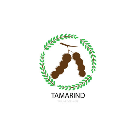 Tamarind icon logo vector designのイラスト素材