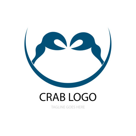 Crab icon logo vector designのイラスト素材