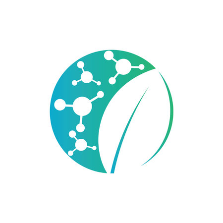 Biotech and nature icon logo free vectorのイラスト素材