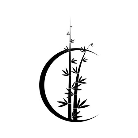 Bamboo icon logo free vectorのイラスト素材