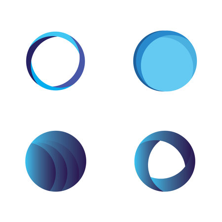 Set of Circle abstract icon logo free vectorのイラスト素材