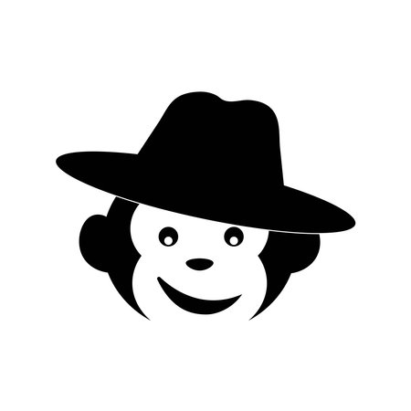 Monkey icon logo free vector imageのイラスト素材