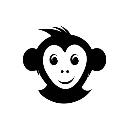 Monkey icon logo free vector imageのイラスト素材