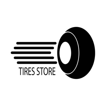 black tires illustration logo vectorのイラスト素材