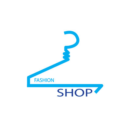 blue hanger illustration logo vectorのイラスト素材