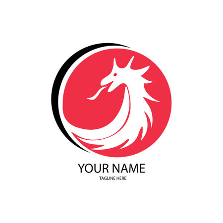 dragon icon logo vector designのイラスト素材