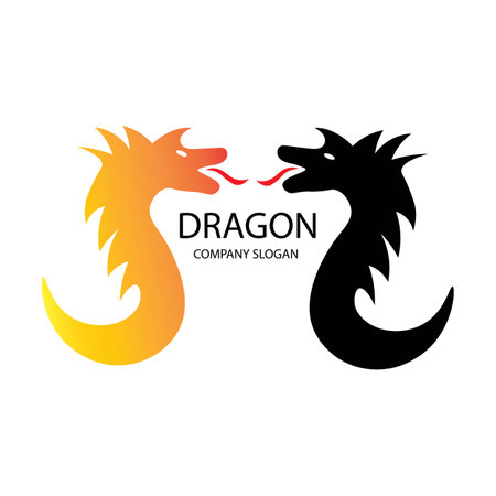dragon icon logo vector designのイラスト素材