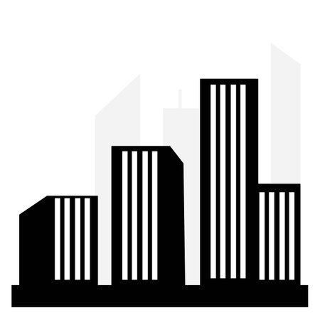 city skyline icon logo vectorのイラスト素材