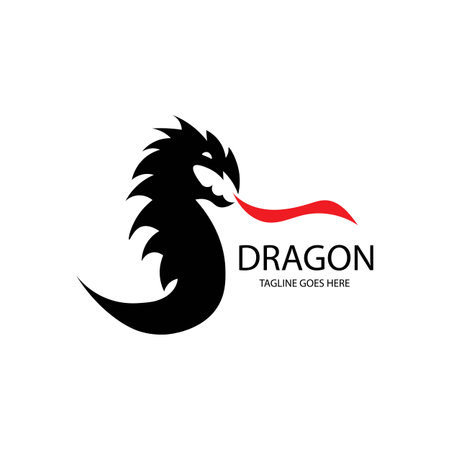 dragon icon logo vectorのイラスト素材