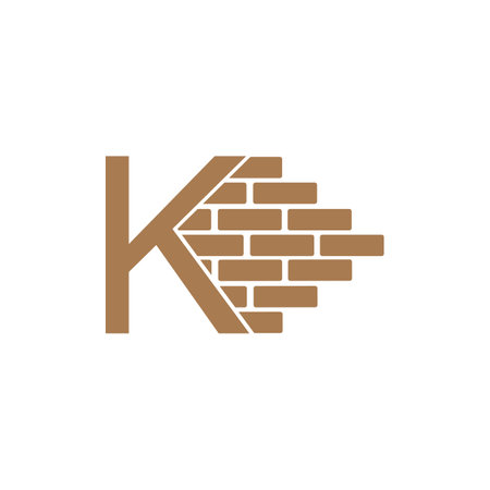 letter k brick wall logo vectorのイラスト素材