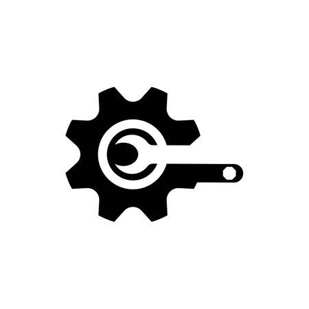 gear and wrench logo vectorのイラスト素材
