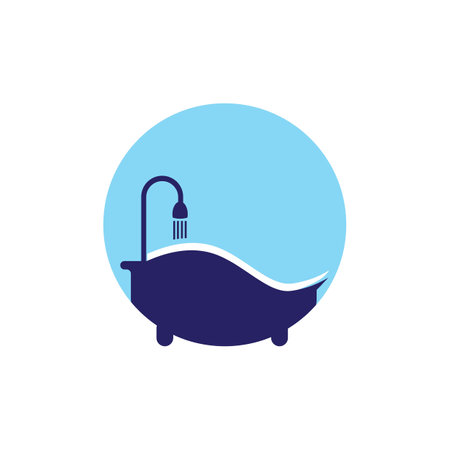 bathtub icon logo vectorのイラスト素材