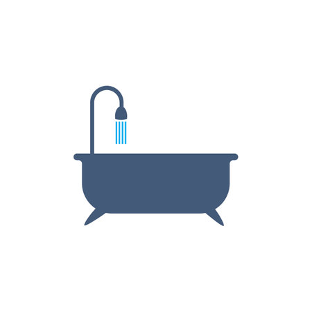 bathtub icon logo vectorのイラスト素材