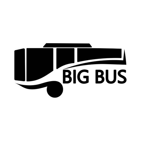 black and white bus logo vectorのイラスト素材
