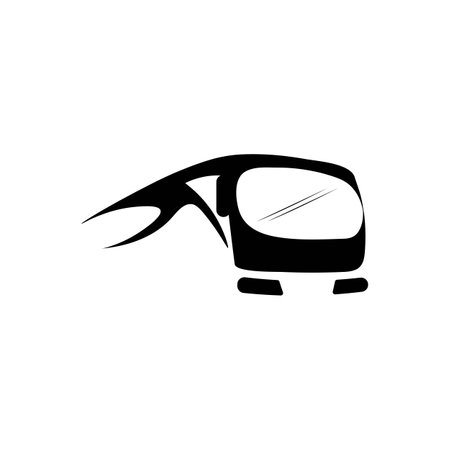 black and white bus logo vectorのイラスト素材