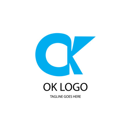 blue initial ok logo vectorのイラスト素材