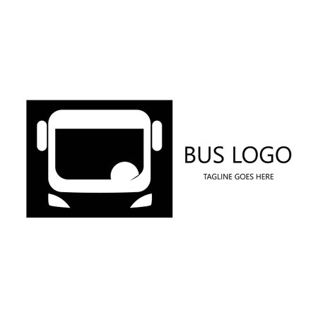 black and white bus logo vectorのイラスト素材