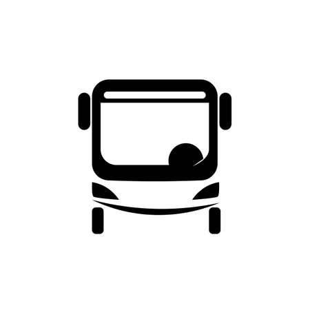 black and white bus logo vectorのイラスト素材