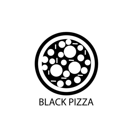 black pizza icon logo vectorのイラスト素材