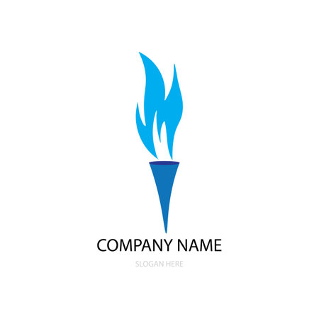 torch and fire icon logo vectorのイラスト素材