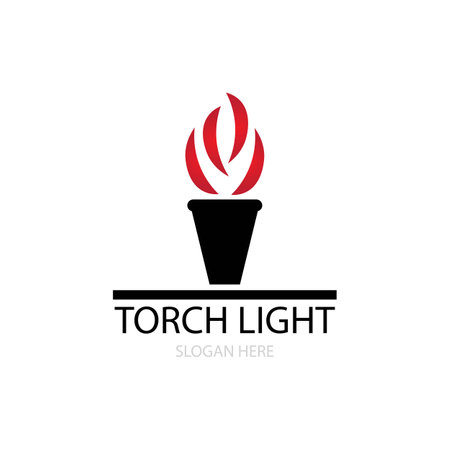 torch and fire icon logo vectorのイラスト素材