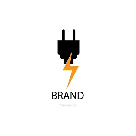 electric plug icon logo vectorのイラスト素材