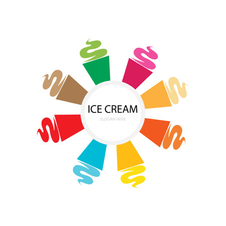 ice cream icon logo vectorのイラスト素材
