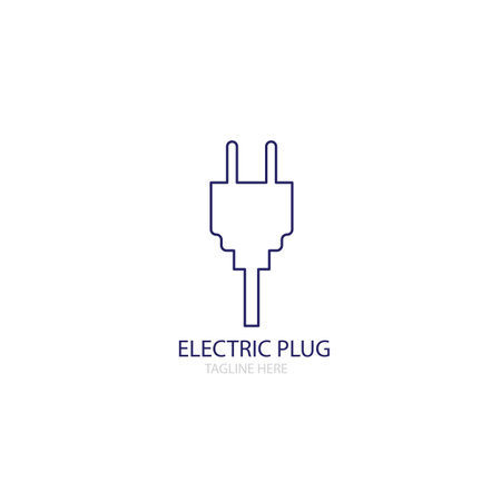 electric plug icon logo vectorのイラスト素材