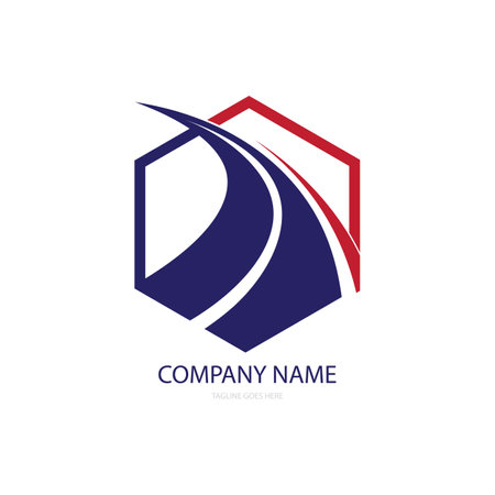 road way icon logo vectorのイラスト素材