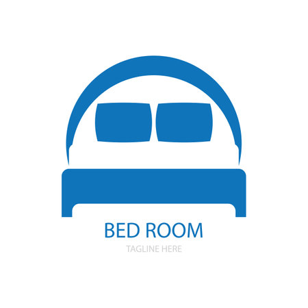 bed room icon logo vectorのイラスト素材