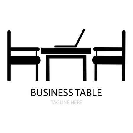 business table icon logo vectorのイラスト素材