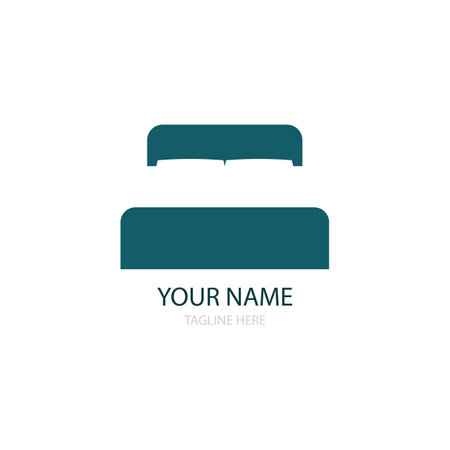 bed room icon logo vectorのイラスト素材