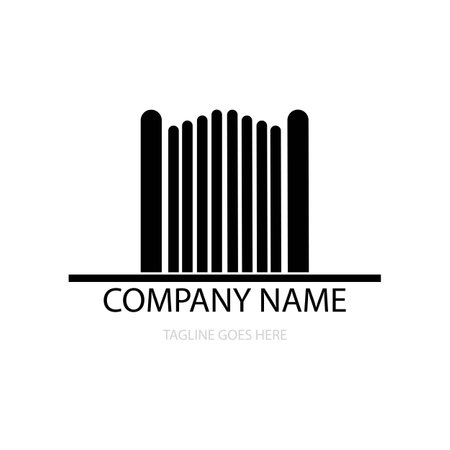 black and white gate logo vectorのイラスト素材