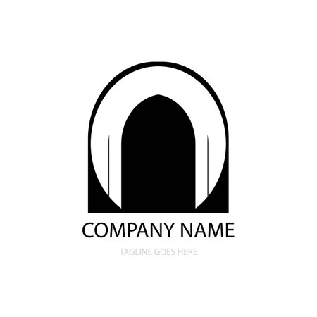 black and white gate logo vectorのイラスト素材