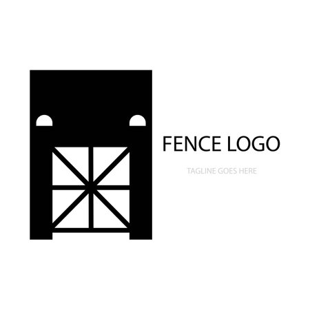 fence icon logo vectorのイラスト素材