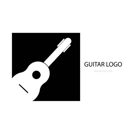 guitar icon logo vectorのイラスト素材