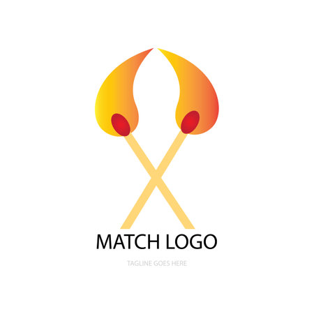 match and fire icon logo vectorのイラスト素材