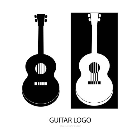 guitar icon logo vectorのイラスト素材