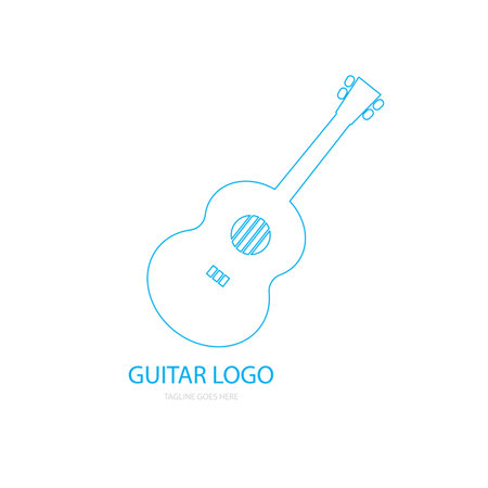 guitar icon logo vectorのイラスト素材