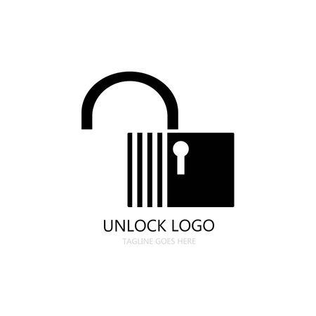 unlock padlock logo vectorのイラスト素材