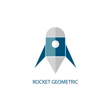 rocket geometry logo vector designのイラスト素材
