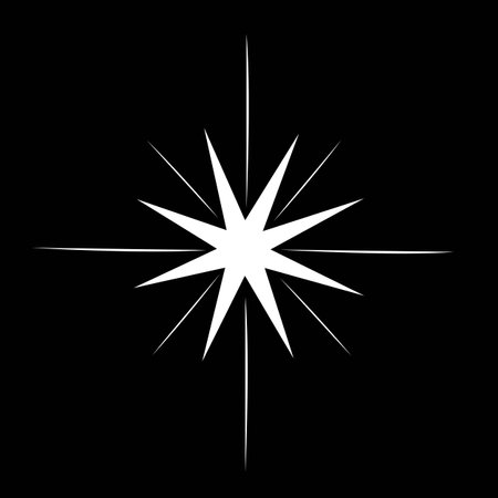 black and white sparkle ligh star illustration vector designのイラスト素材