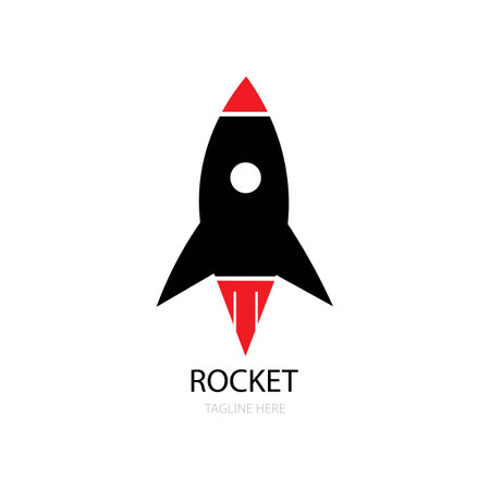 rocket ilustration icon logo vectorのイラスト素材