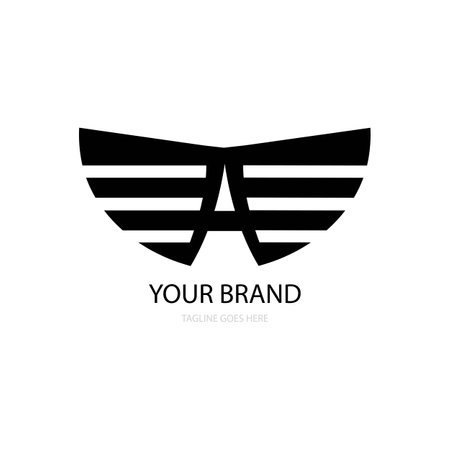 letter a wing illustration logo vectorのイラスト素材