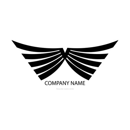 black wing illustration logo vectorのイラスト素材